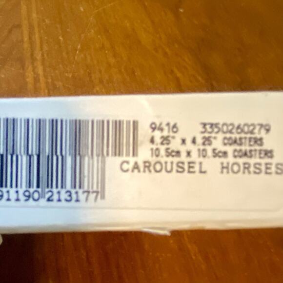 Vintage Coasters 6 Carousel Horses Deluxe Finish Cork Back 4.25” England - Picture 4 of 4